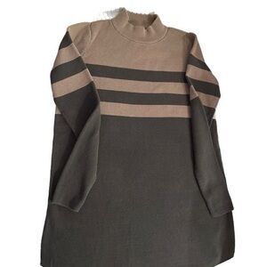 Free People XS Striped Mock Turtleneck Sweater